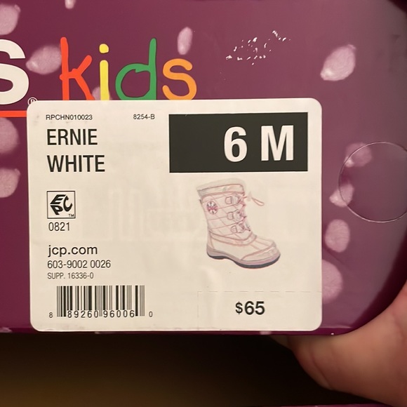 Totes Kids Ernie White & Pink Boots - Girls Size 6M - Picture 14 of 14